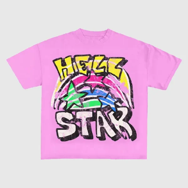 Hellstar Graphic Pink T Shirt (2)